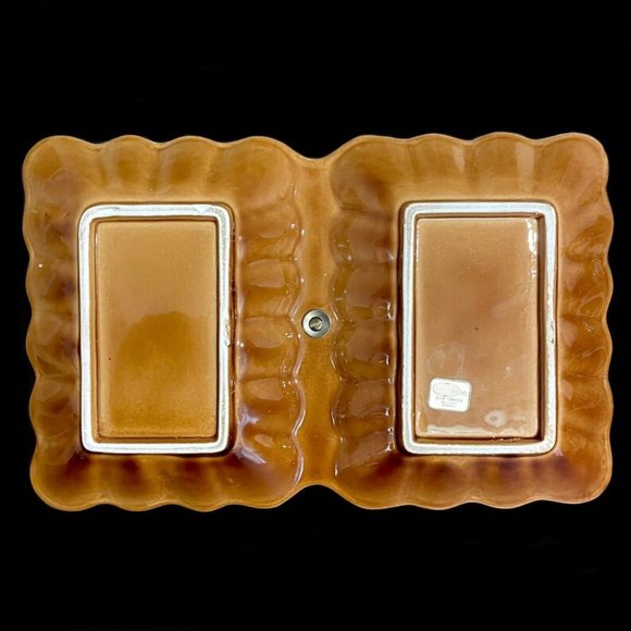 Vintage 1970s Belgo Canadian Pottery Montreal Drip Glaze Ceramic Divided Dish - Picture 6 of 10